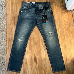 Levis 512 Slim Taper Distressed Performance Cool Blue Denim Jeans Men 33x32